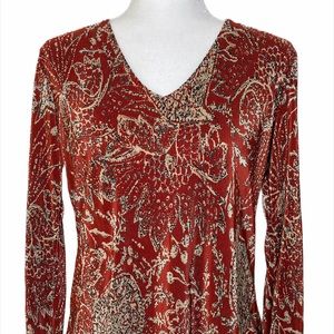 1990s Vintage flowy boho printed blouse